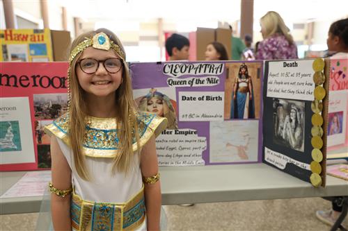 a girl dressed as Cleopatra