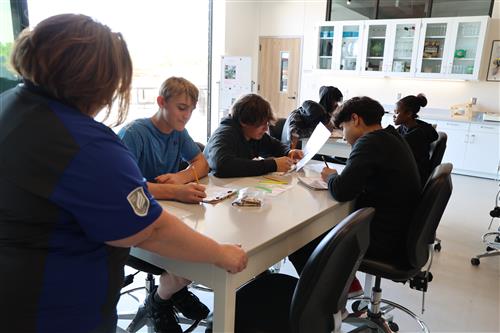 students work in a lab