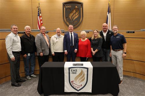 Dr. Jerry Hollingsworth, Dr. Jim Chadwell and the EMS ISD School Board