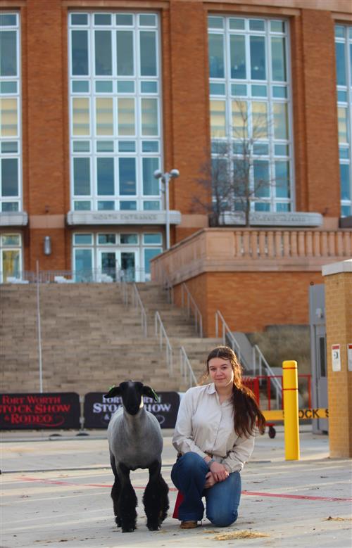 Student with their animal at the FWSSR 2025