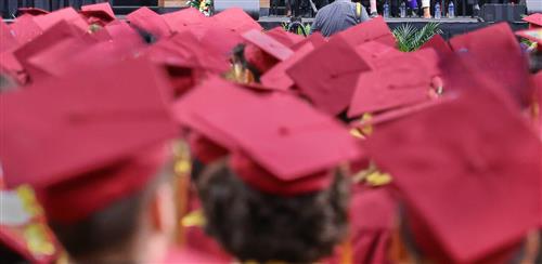 red graduation hats