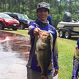  CTHS angler shows off his catch at the State tournament.