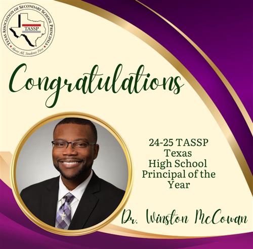 Dr. Winston McCowan, Principal Chisholm Trail High School
