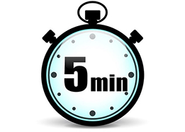  Stopwatch picture with 5 minutes in text