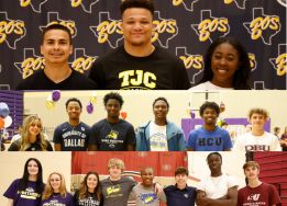  collage of all 17 student athletes