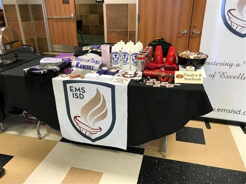 EMS ISD swag table at the Taste of Northwest. 
