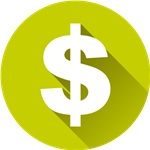 dollar sign over green background