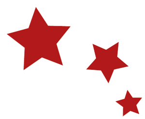 3 red stars