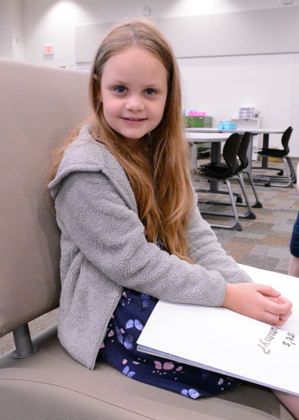 student in the library