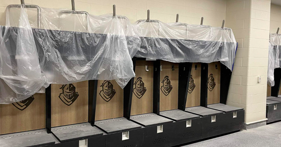  Newly installed athletic lockers at Eagle Mountain High School