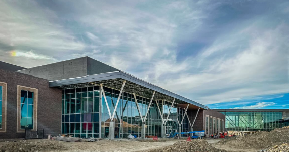  construction photo of Eagle Mountain High School in December 2023