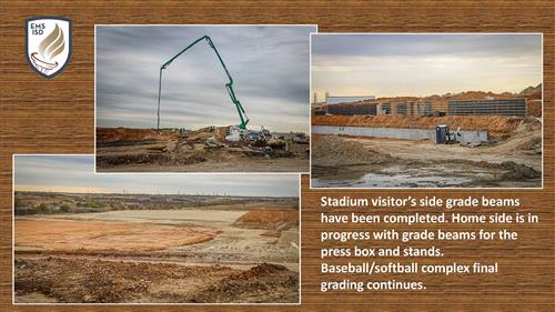 EMHS stadium beams being put up