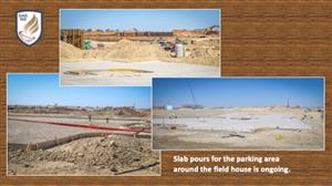 parking lot slab being poured