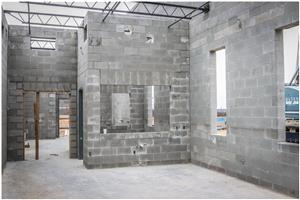 Gymnastics new locker room space and additional storage is progressing at Boswell High School 