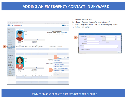 Adding Emergency contacts in Skyward